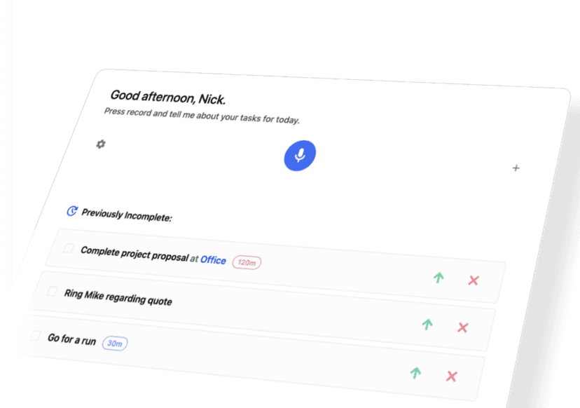 Dashboard for viewing tasks